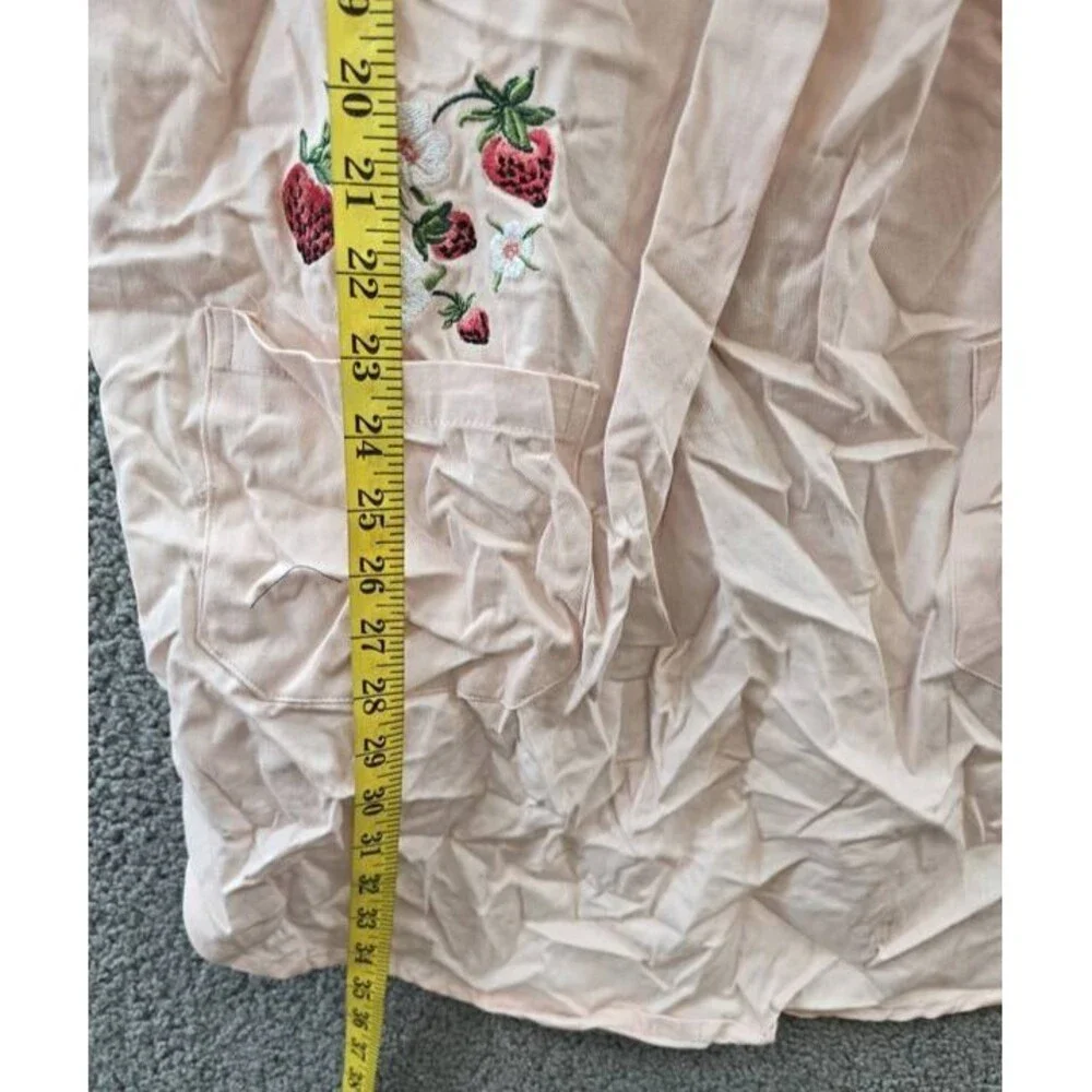 Macy's Flower Show Cross Back Strawberries Cotton Apron Unisex 59cm x 94cm Pink